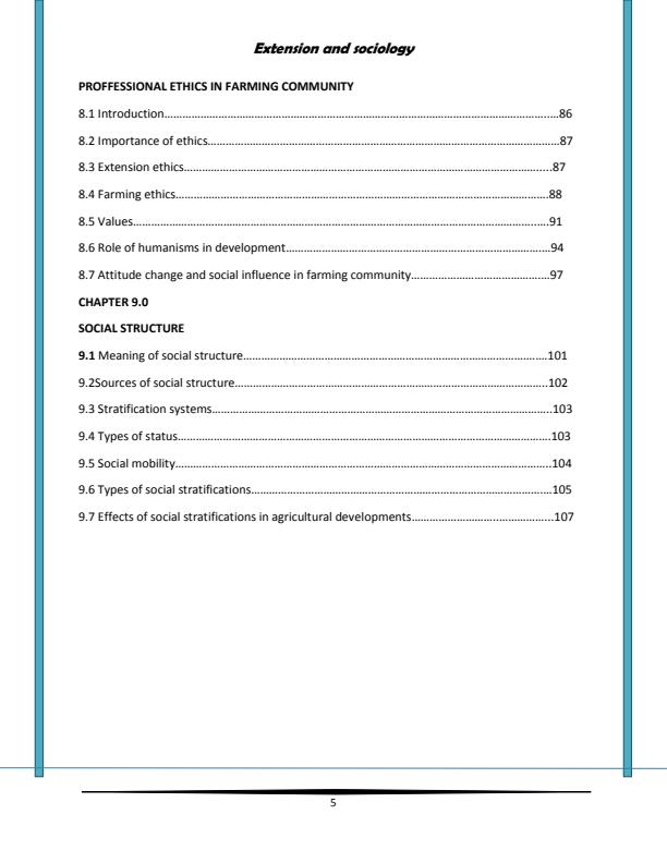 Page 5 – Diploma in Agriculture: Extension Education and Sociology Module 1 Notes – Kenyaplex