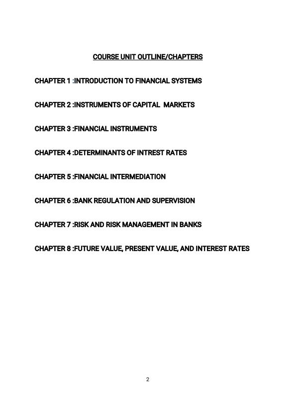 Page 2 – Diploma in Cooperative Management: Principles of Banking and Finance Notes – Kenyaplex