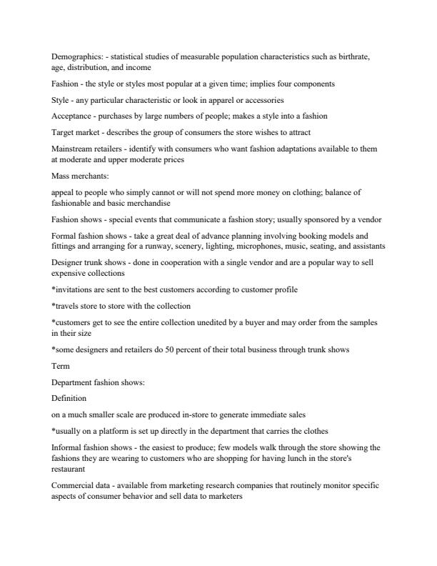 Page 3 – Diploma in Fashion Design and Clothing Technology: Fashion Marketing Notes – Kenyaplex