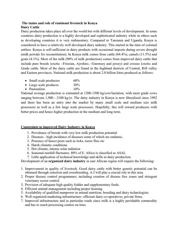 Page 1 – Diploma in General Agriculture: Animal Production Notes – Kenyaplex