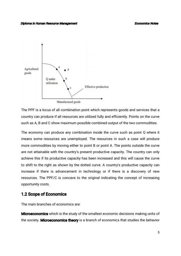 Page 5 – Diploma in Human Resource Management: Economics Notes  – Kenyaplex