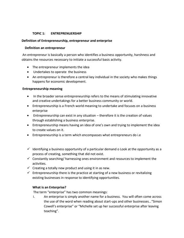 Page 4 – Diploma in Information Communication Technology: Entrepreneurship Notes – Kenyaplex