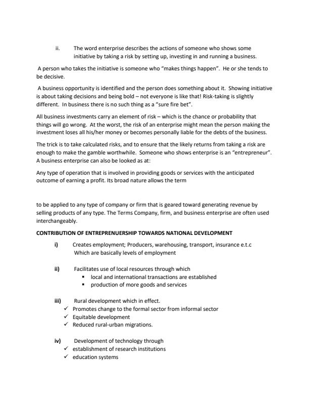 Page 5 – Diploma in Information Communication Technology: Entrepreneurship Notes – Kenyaplex