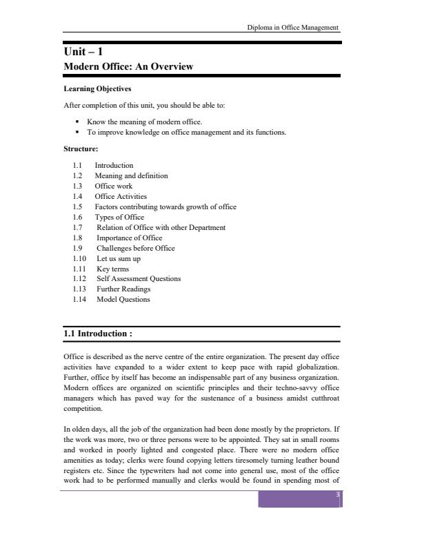 Page 2 – Diploma in Office Management: Fundamentals of Modern Office Management  Notes – Kenyaplex