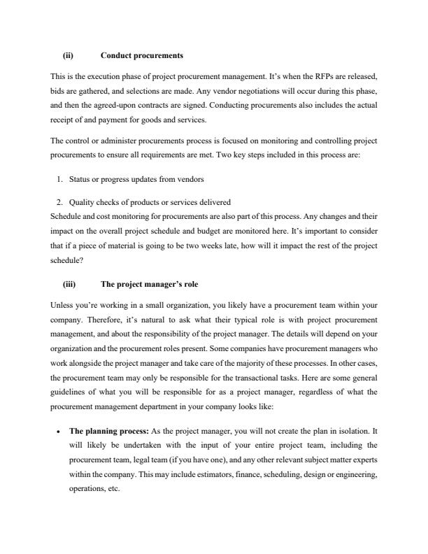 Page 4 – Diploma in Project Management: Project Procurement Management Notes – Kenyaplex