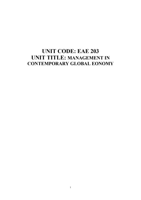 Page 1 – EAE 203: Management in Contemporary Global Economy Notes – Kenyaplex
