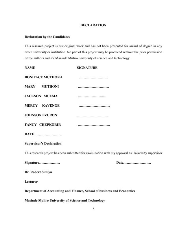 Page 2 – Effect of inventory management techniques on financial performance of small and medium enterprises – Kenyaplex