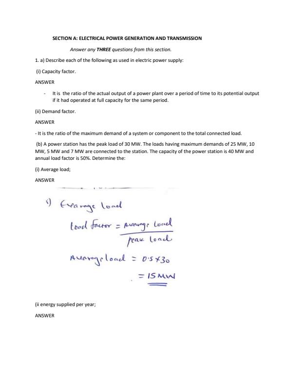 Page 2 – Electrical Power Generation and Transmission (EPGT) Solved Past Paper (July 2022) – Kenyaplex