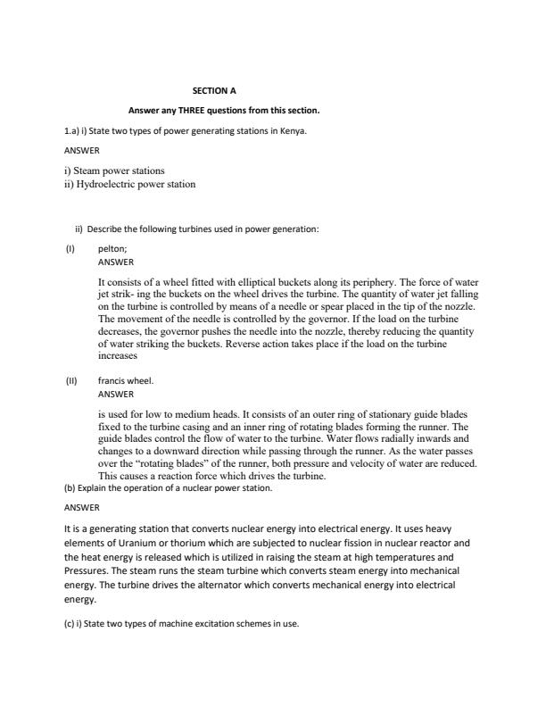 Page 2 – Electrical Power Generation and Transmission (EPGT) Solved Past Paper (November 2016) – Kenyaplex
