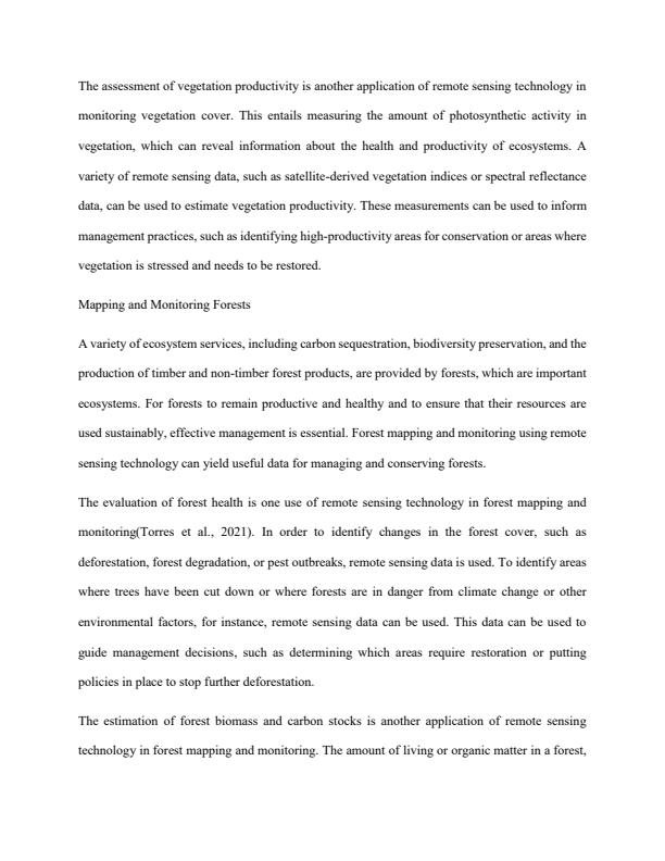 Page 2 – Elucidate how you can use remote sensing Technology in managing vegetation and outline the merits of using the technology  – Kenyaplex