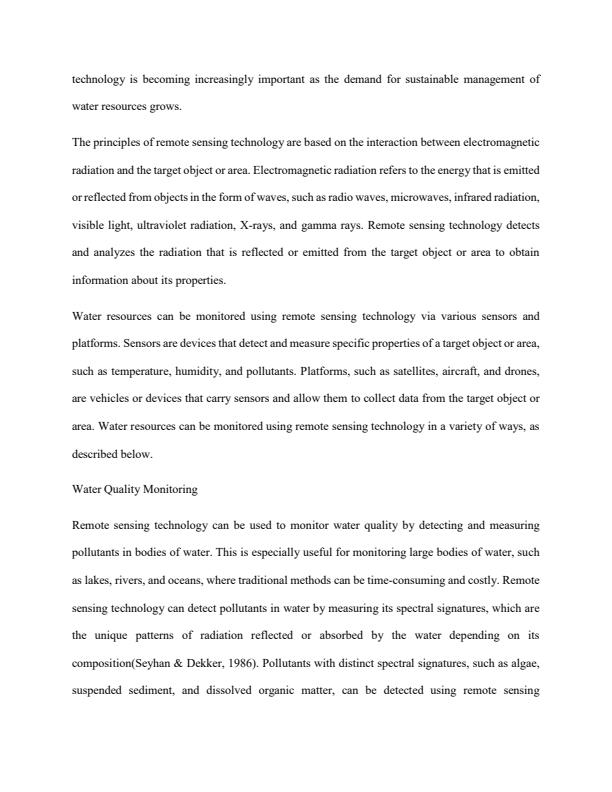 Page 2 – Elucidate how you can use remote sensing technology in managing water as a natural resource and outline the merits of using the technology – Kenyaplex