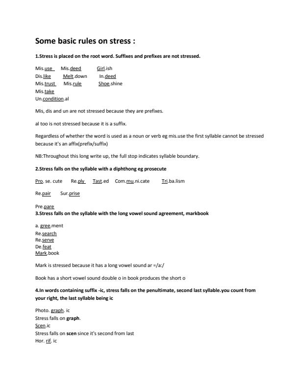 Page 1 – English Notes on Stress – Kenyaplex