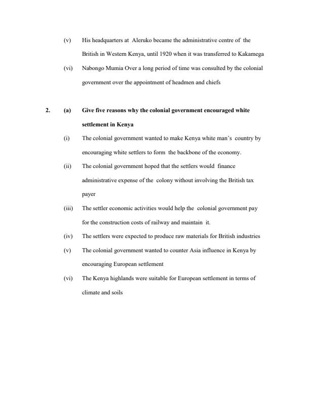 Page 2 – Establishment of Colonial Rule in Kenya Topical Questions and Answers: Form 3 History and Government – Kenyaplex