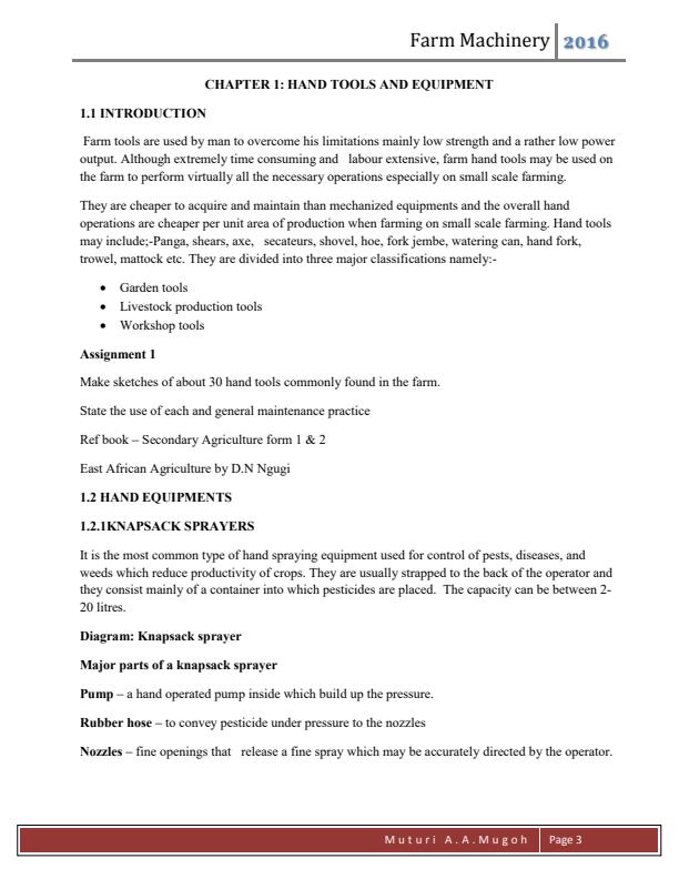 Page 3 – Farm Machinery Notes: Diploma in Agricultural Engineering – Kenyaplex