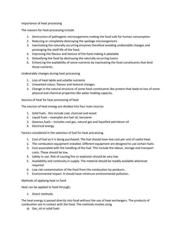 Food Engineering Notes on Heat Transfer TEP Program 13315