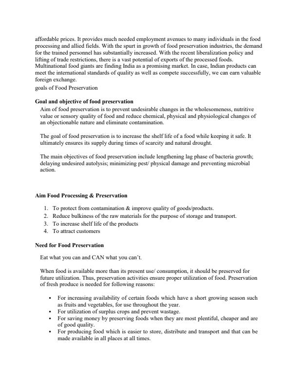 Food Processing and Preservation Notes 14880