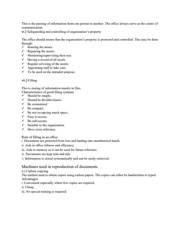 Page 2 – Form 1 Business Studies Notes on The Office – Kenyaplex