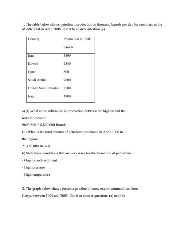 Form 1 Geography Statistical Methods Topical Questions and Answers 16105