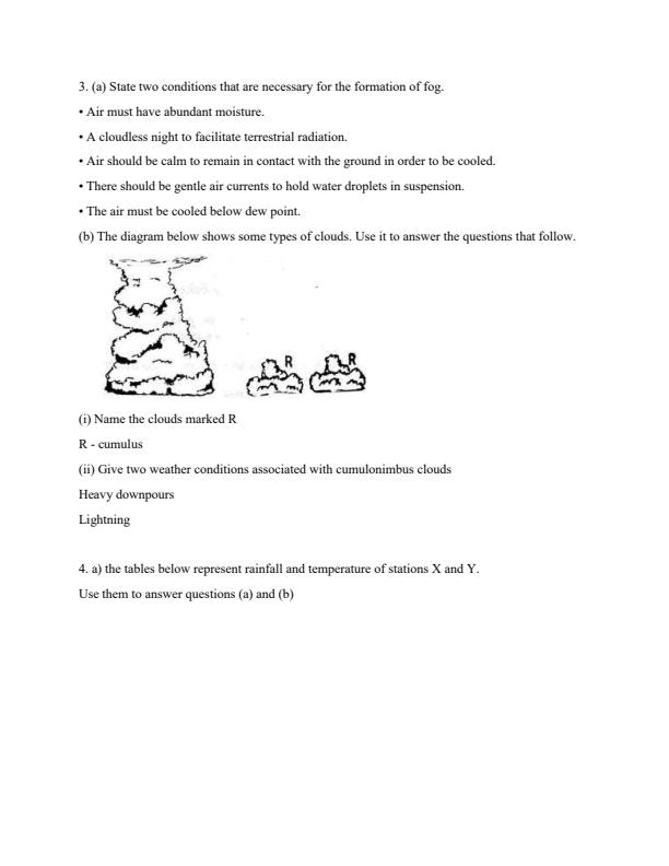 Form 1 Geography Topical Questions and Answers on Weather 16107
