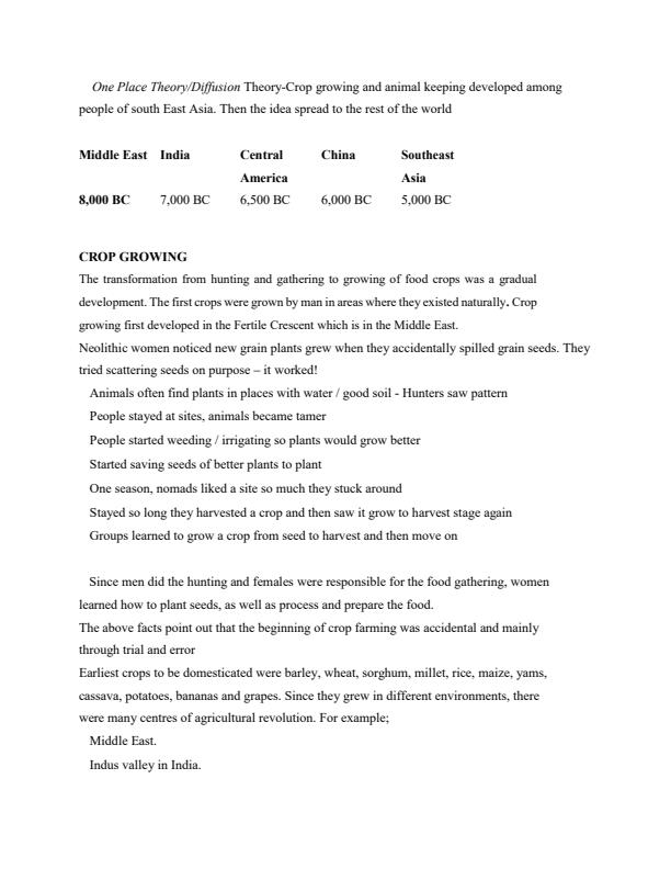 Page 2 – Form 1 History and Government Notes on Development of Agriculture – Kenyaplex