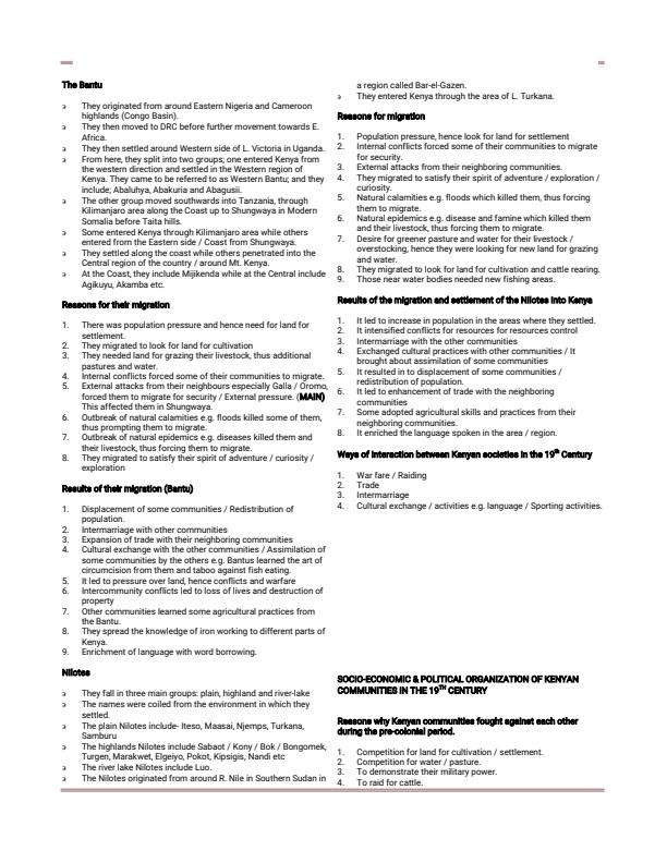 Page 2 – Form 1 to Form 4 History and Government Paper 1 Notes  – Kenyaplex