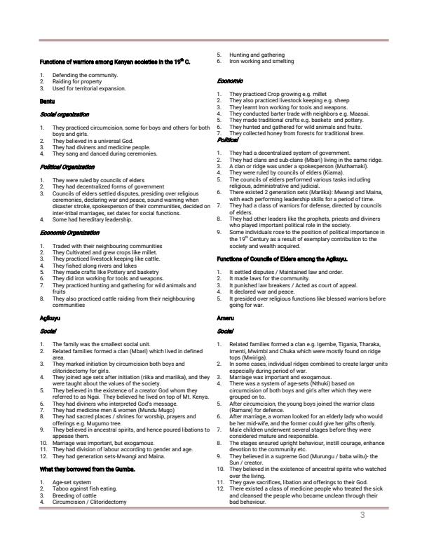 Page 3 – Form 1 to Form 4 History and Government Paper 1 Notes  – Kenyaplex