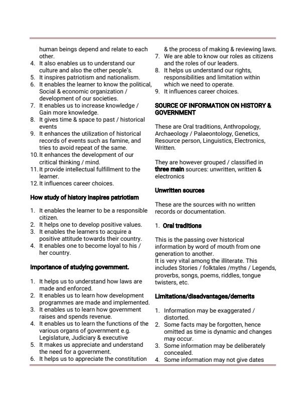 Page 2 – Form 1 to Form 4 History and Government Paper 2 Notes – Kenyaplex