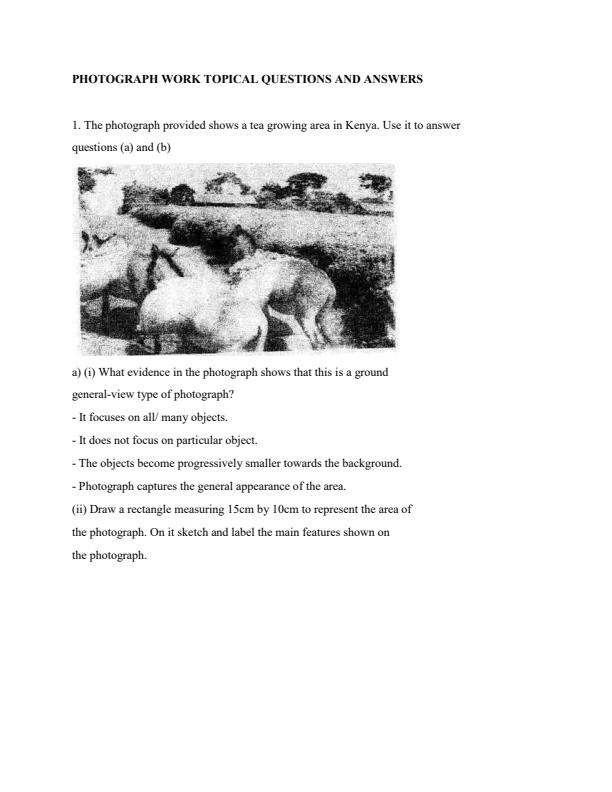 Form 2 Geography Photograph Work Topical Questions and Answers 16112