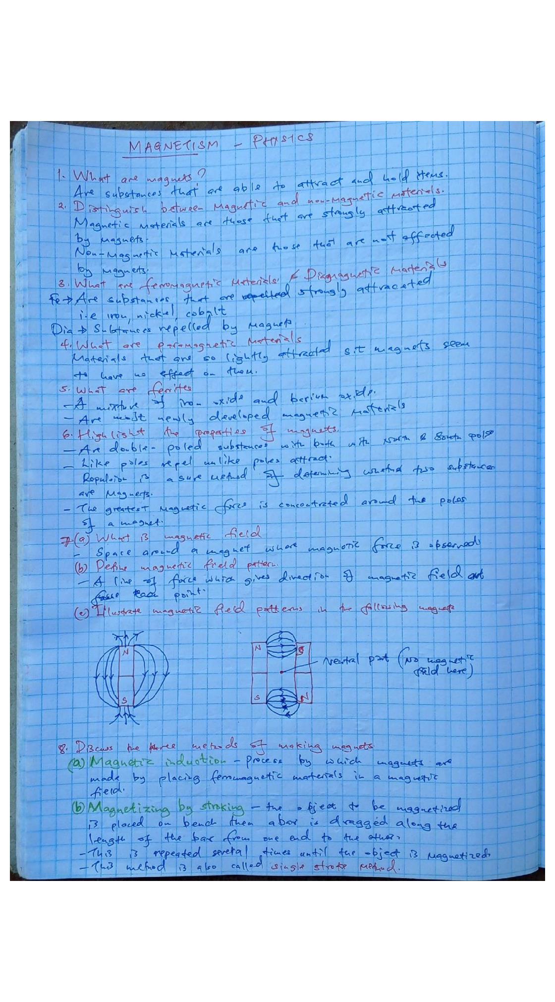 Page 1 – Form 2 Magnetism Sample Questions & Answers  – Kenyaplex