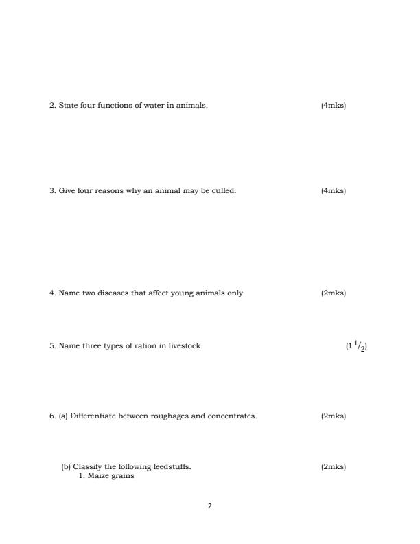 Page 2 – Form 3 Agriculture August 2026 Holiday Assignment – Kenyaplex