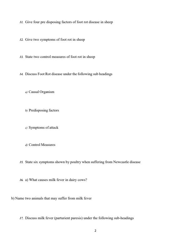 Page 2 – Form 3 Agriculture December 2024 Holiday Assignment – Kenyaplex