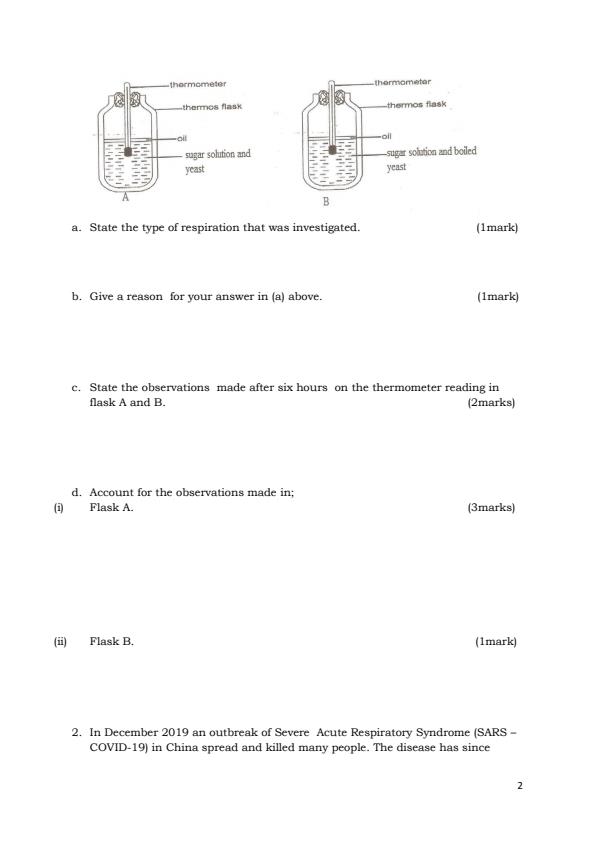 Page 2 – Form 3 Biology August 2026 Holiday assignment – Kenyaplex