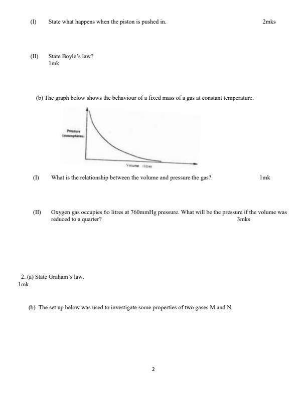 Page 2 – Form 3 Chemistry Paper 1 April 2026 Holiday Assignment – Kenyaplex