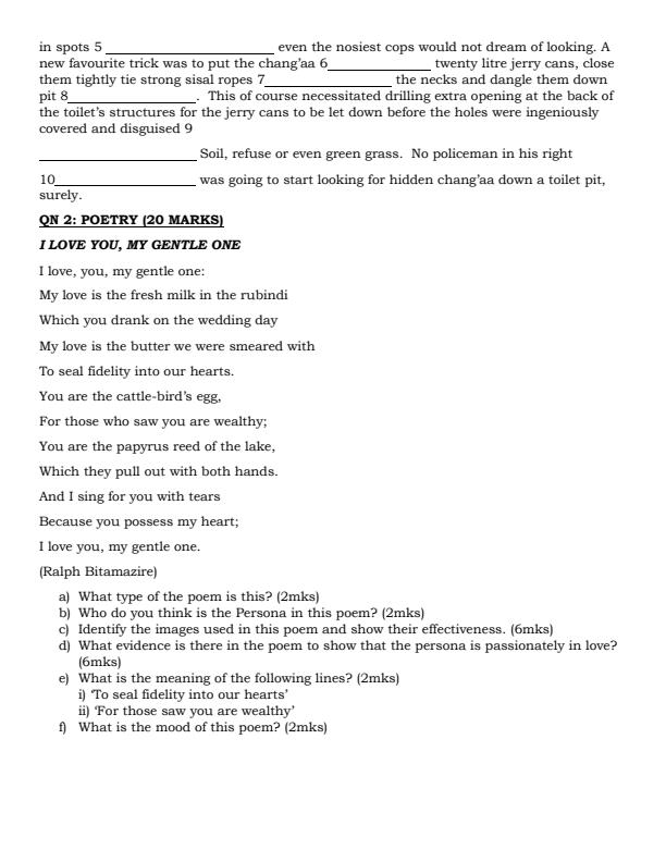 Page 2 – Form 3 English April 2026 Holiday Assignment – Kenyaplex