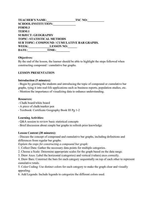 Page 1 – Form 3 Geography Lesson Plans Term 1 – Kenyaplex