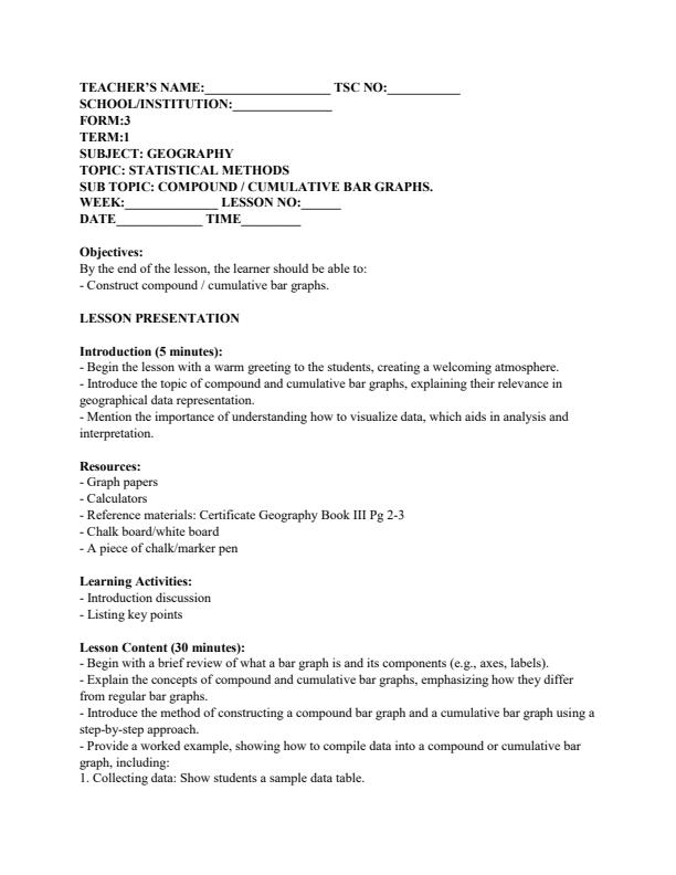 Page 3 – Form 3 Geography Lesson Plans Term 1 – Kenyaplex