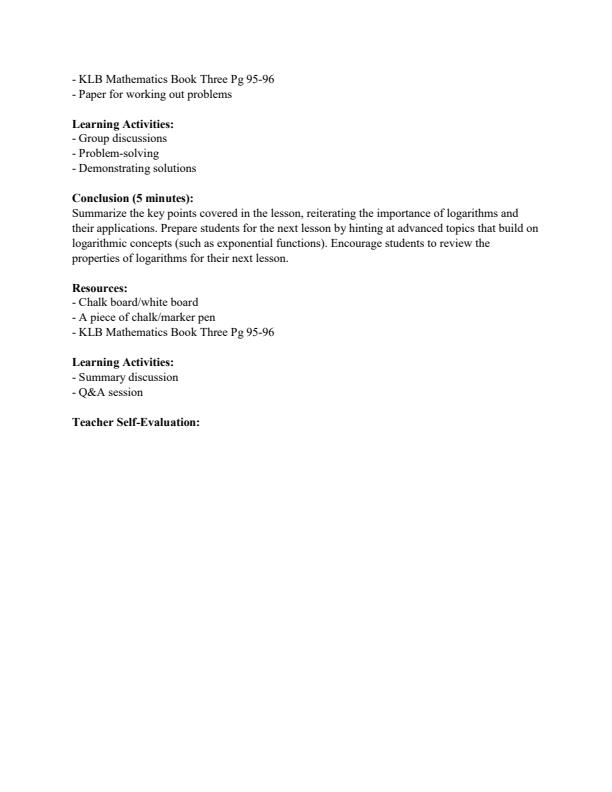 Page 2 – Form 3 Mathematics Lesson Plans Term 2 – Kenyaplex