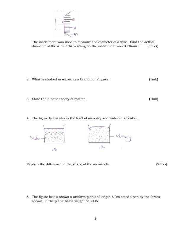 Page 2 – Form 3 Physics April 2026 Holiday Assignment  – Kenyaplex