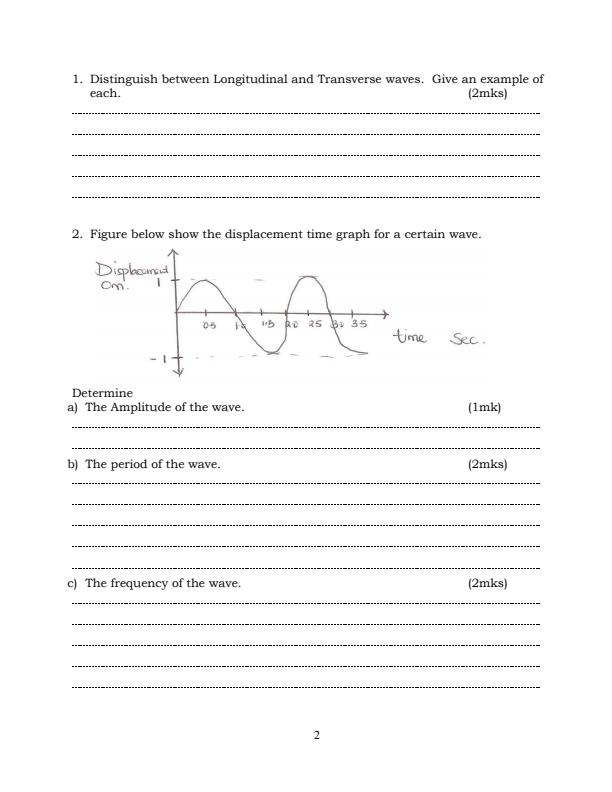 Page 2 – Form 3 Physics August 2026 Holiday Assignment – Kenyaplex