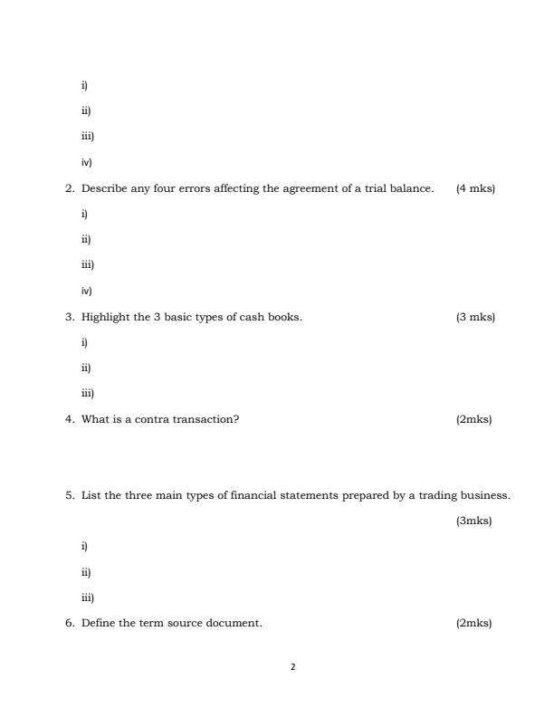 Page 2 – Form 4 Business Studies August 2026 Holiday Assignment – Kenyaplex