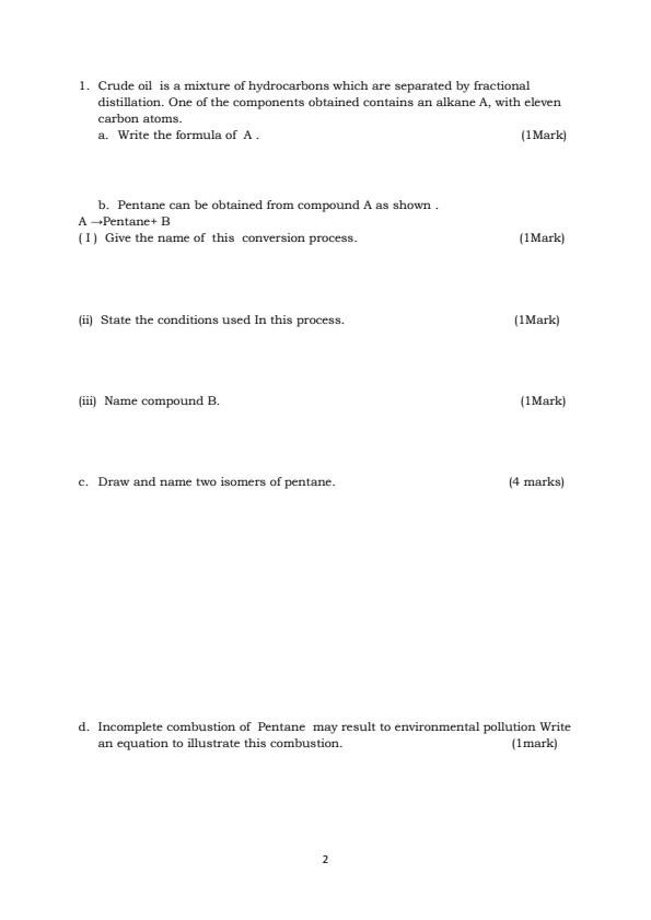 Page 2 – Form 4 Chemistry August 2026 Holiday Assignment – Kenyaplex