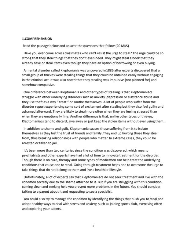 Page 2 – Form 4 English Paper 2 April 2026 Holiday Assignment – Kenyaplex