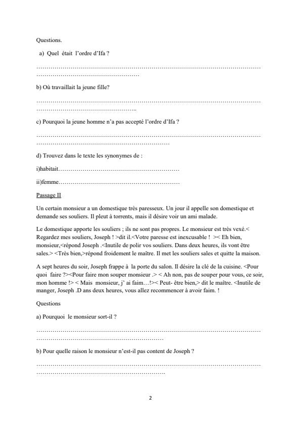 Page 2 – Form 4 French April 2026 Holiday Assignment – Kenyaplex