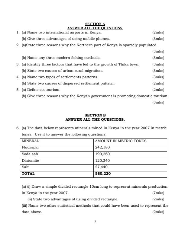 Page 2 – Form 4 Geography April 2026 Holiday Assignment – Kenyaplex