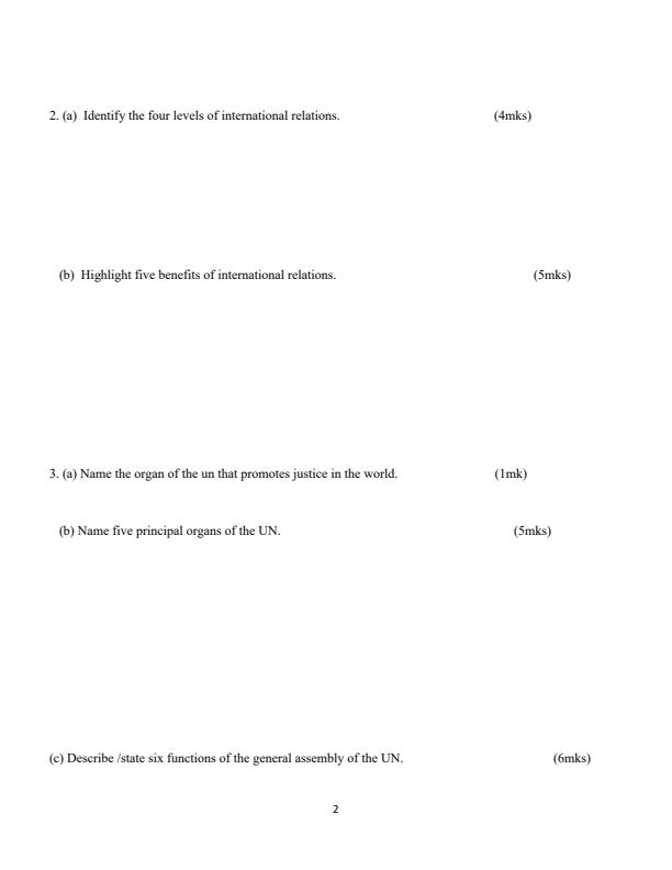 Page 2 – Form 4 History and Government August 2026 Holiday Assignment – Kenyaplex