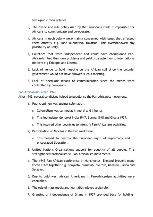 Page 3 – Form 4 History and Government Notes on Co-operation in Africa – Kenyaplex