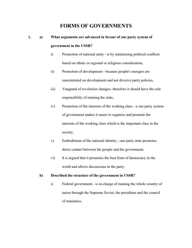 Page 1 – Form 4 History and Government Topical Questions and Answers on Forms of Government – Kenyaplex