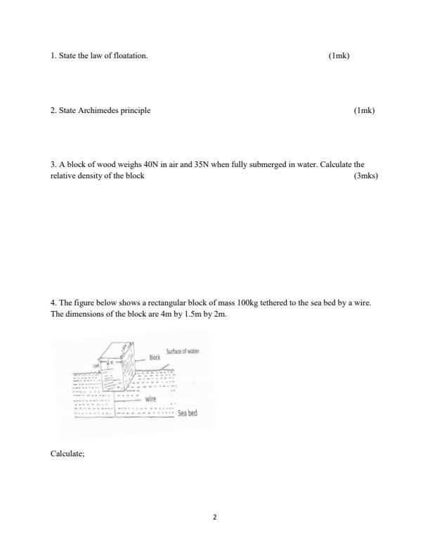Page 2 – Form 4 Physics August 2026 Holiday Assignment – Kenyaplex