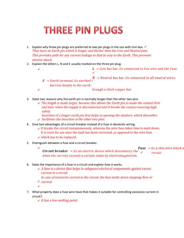 Page 3 – Form 4 Physics Questions and Answers on Mains Electricity – Kenyaplex