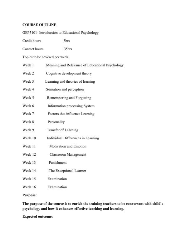 Page 1 – GEP 5101: Introduction to Educational Psychology Notes – Kenyaplex